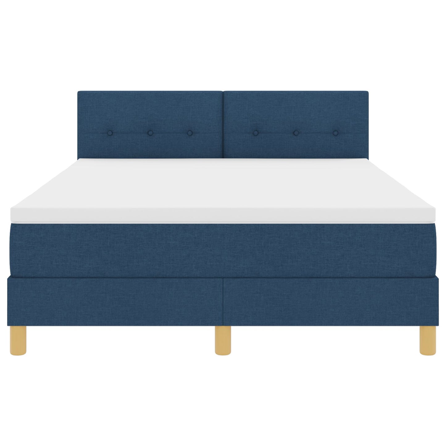 Boxspringbed Met Matras Stof Blauw 140 x 190 cm Geknoopt