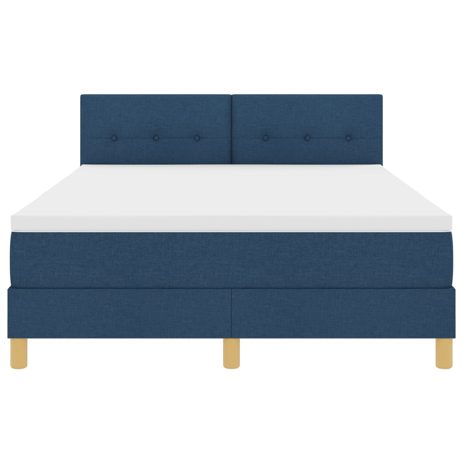 Boxspringbed Met Matras Stof Blauw 140 x 190 cm Geknoopt