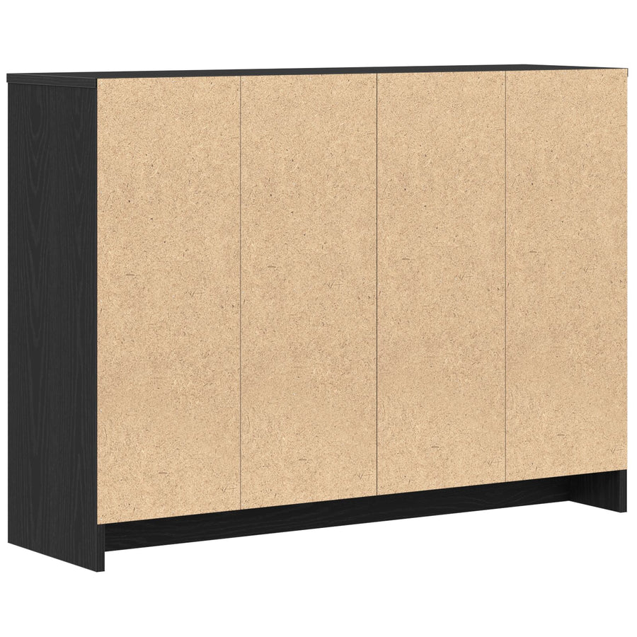 Dressoir Zwart Eiken 102X33X75 Cm Bewerkt Hout