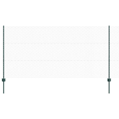 Hekpalen 5 Stuks U-Channel Groen 120 Cm Staal,  Zeshoekig Hek Groen 1,2X10 M Staal