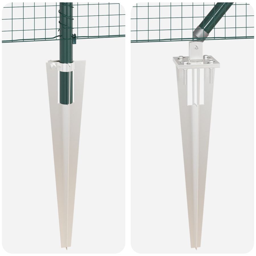 Gelaste Draad Fence Met 7 Spike Posts Groen 1,4X10 M Staal Gegalvaniseerd Staal