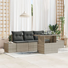 Tuinset 5-delig polyrattan lichtgrijs