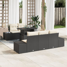 6-Delige Tuin Sofa Set Met Kussens Zwart Poly Rattan