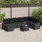 Tuinset poly rotan 8 personen zwart