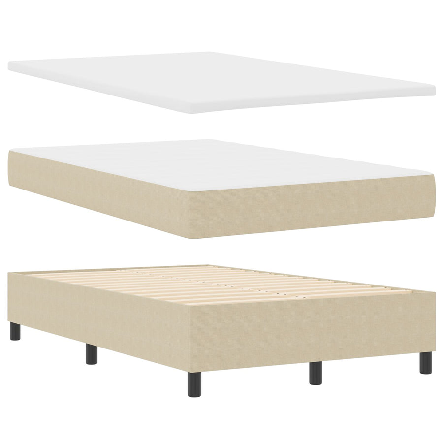 Boxspring Bed Met Matras Lichtgroen Grijs Klein Tweepersoons Corduroy Stof