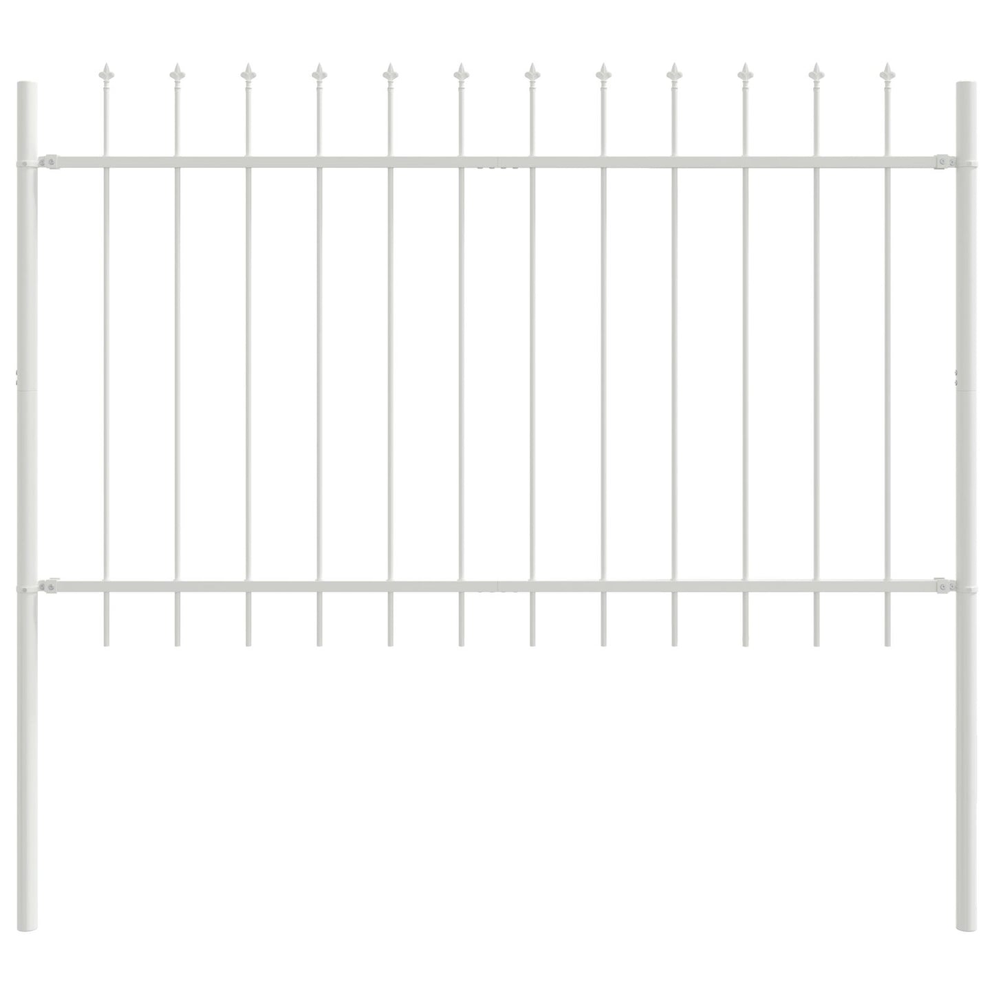 Tuinafscheiding Met Speer Top 3,4X0,8 M Staal Wit 0.8 m 3.4 m