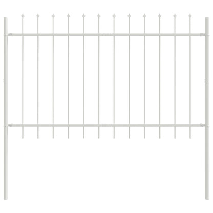Tuinafscheiding Met Speer Top 3,4X0,8 M Staal Wit 0.8 m 3.4 m