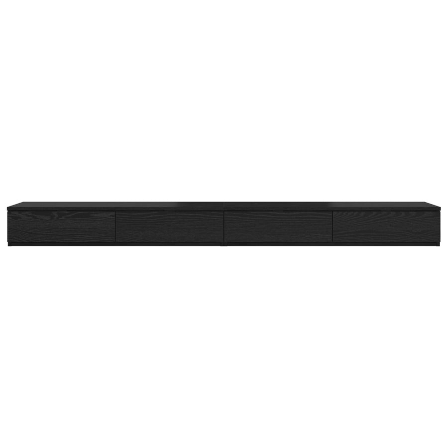 Bedladen Zwart 200X36,5X16,5 Cm Bewerkt Hout Zwart eiken 200 x 36.5 x 16.5 cm