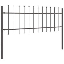 Tuinhekje Met Speerpunt 15,3X0,6 M Staal Grijs 0.6 m 15.3 m