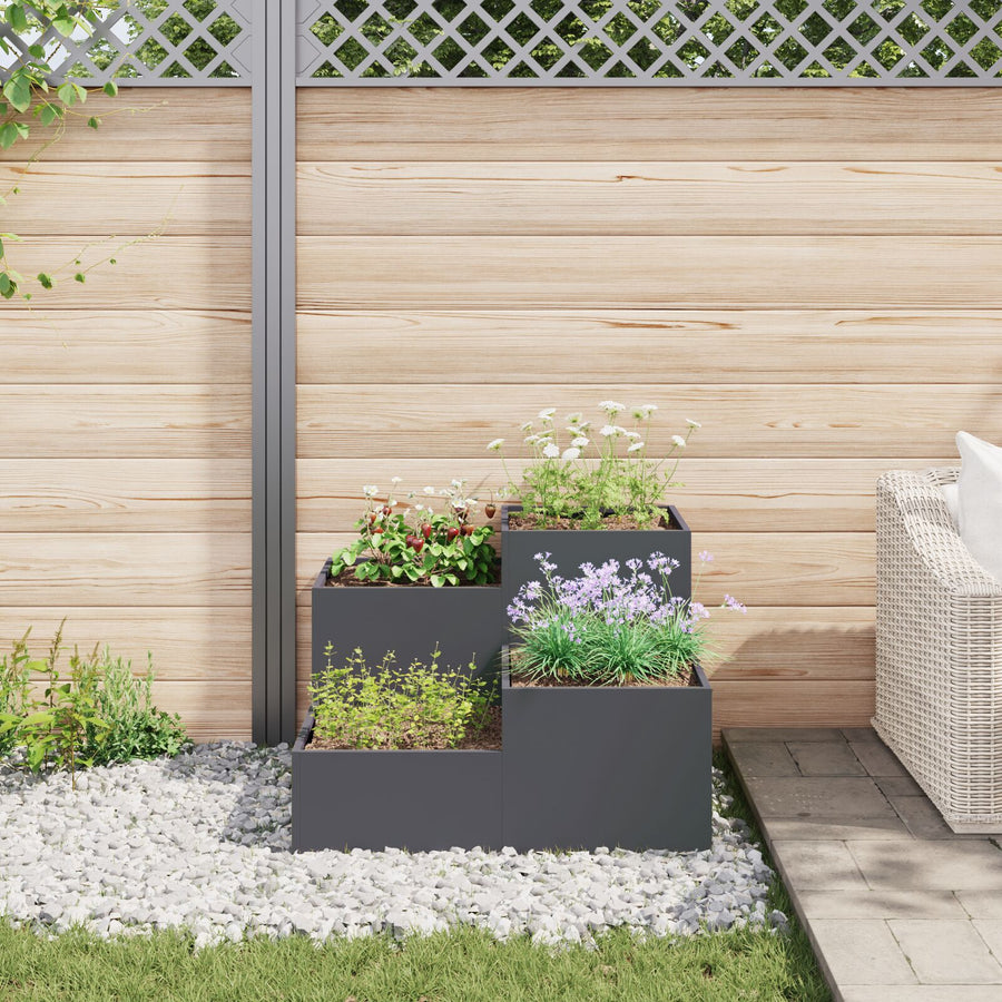 Tuinplanter Staal Anthraciet 100 x 100 x 60 cm