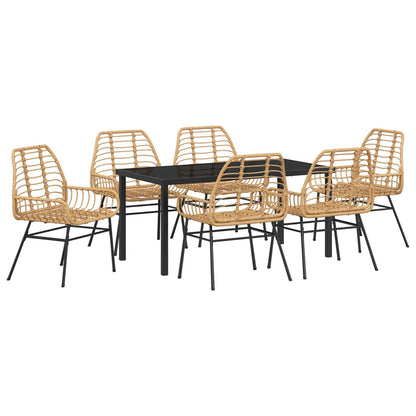 7-Delige Tuinset Bruin Poly Rattan