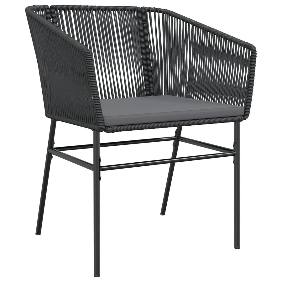Set Van 3 Zwart Pe Rattan, Poedergecoat Staal Standaard