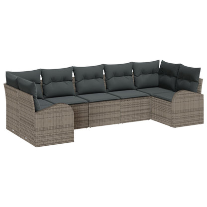 Tuin Sofa Set Set Van 7 Donkergrijs Rattan Tuin Sofa
