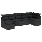 Garden Sofa Set 7 pcs Black poly rattan