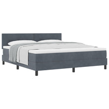 Boxspring Bed Met Matras Donkergrijs Super King Fluweel Blauw