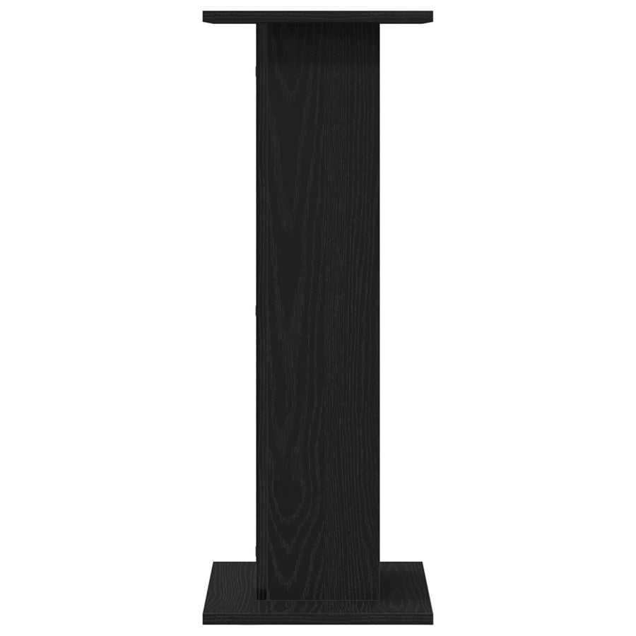 Plantenstandaard 2 Stuks Bewerkt Hout 30 x 30 x 80 cm Zwart eiken