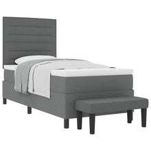 Boxspring Bed Met Matras & Bank Stof Donkergrijs 80 x 200 cm Lijnen ontwerp