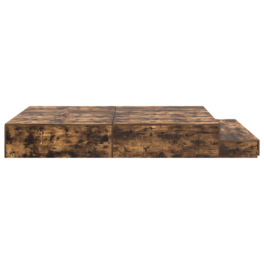 Opbergbedframe Bruin Engineered Hout 135,5 X 190 X 31,5 Cm Artisanaal Eiken