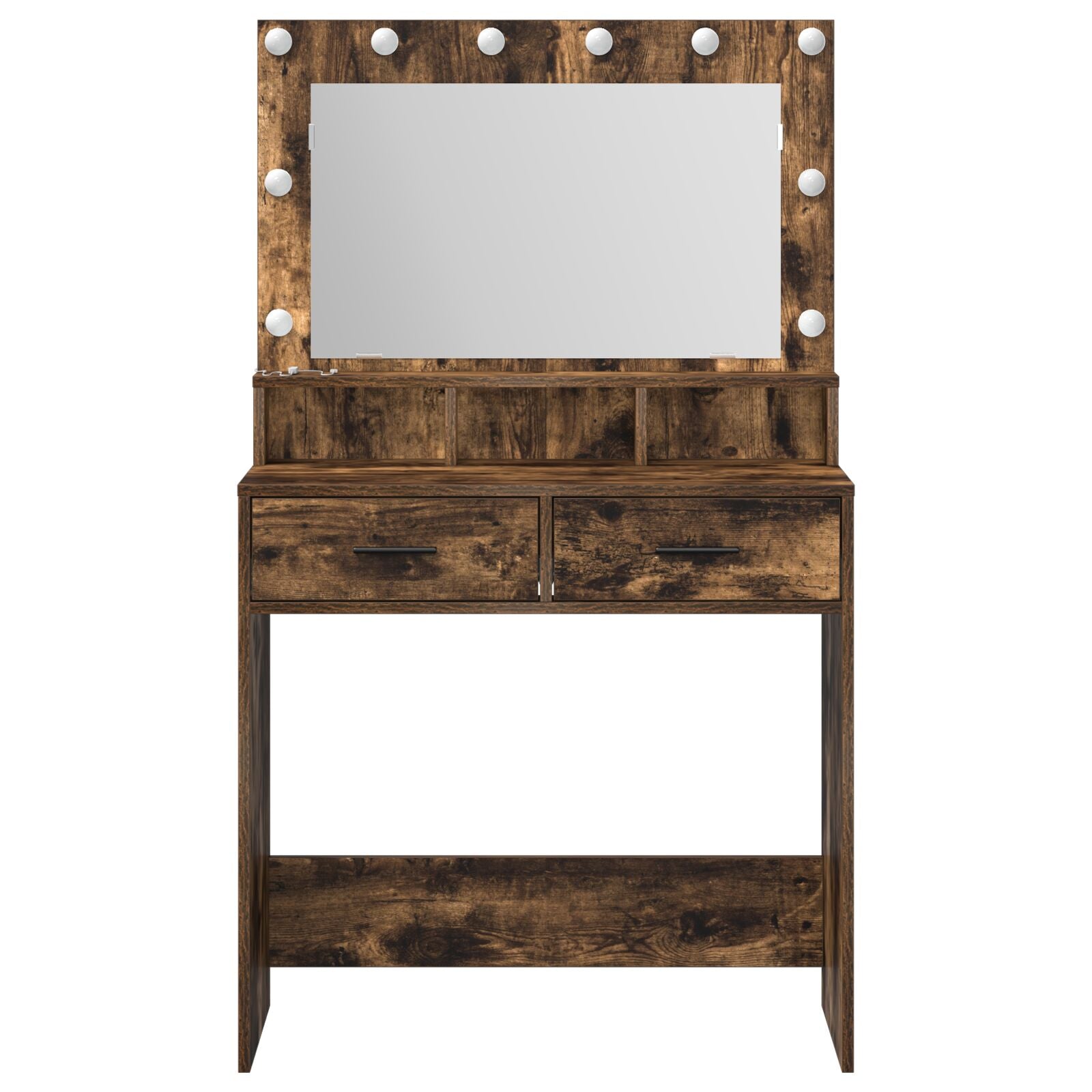 Kaptafel Met Led Verlichting 79 x 41 x 135 cm Gerookt eiken