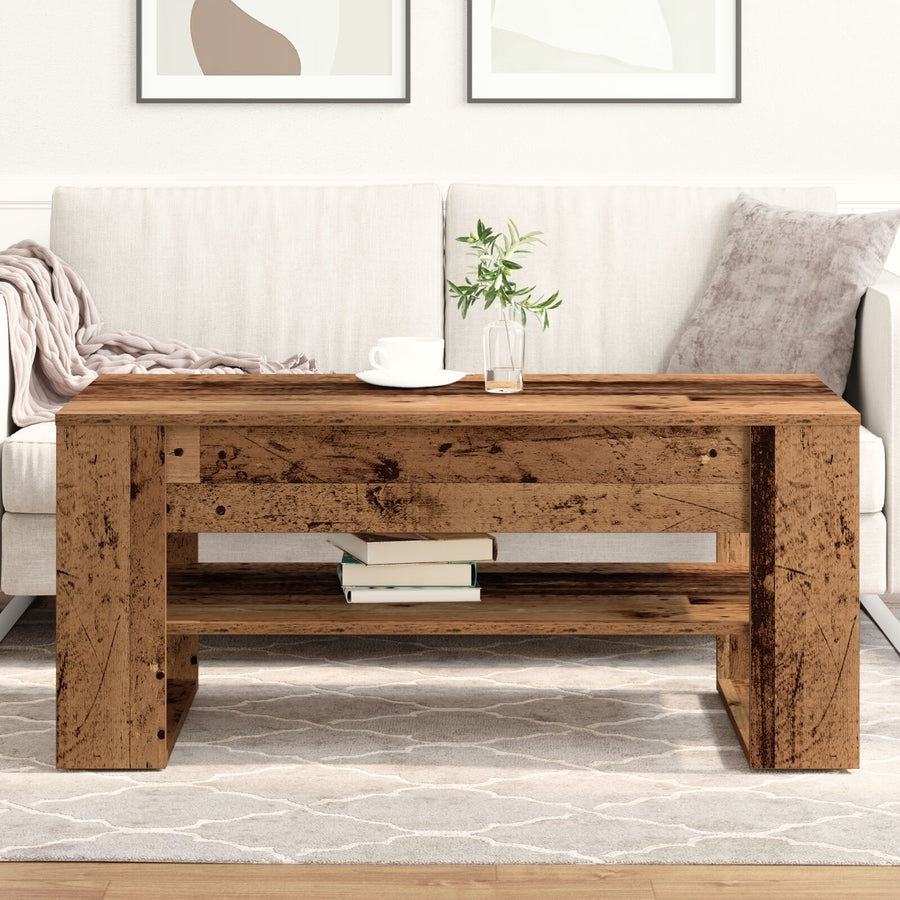 Salontafel Oude Hout 102X55X45 Cm Gelaagd Hout