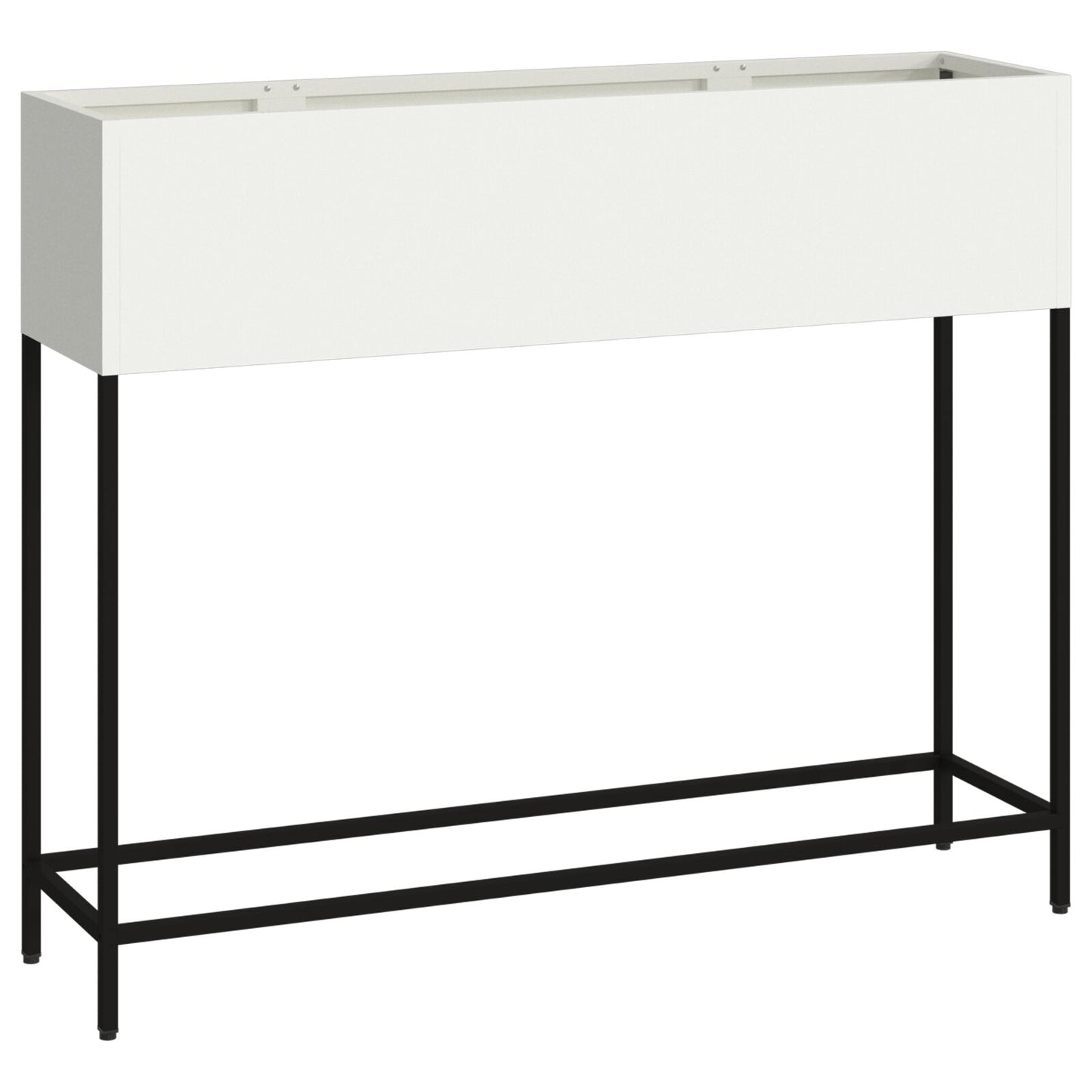 Verhoogde Tuinbed Staal Wit 100 x 26 x 82 cm