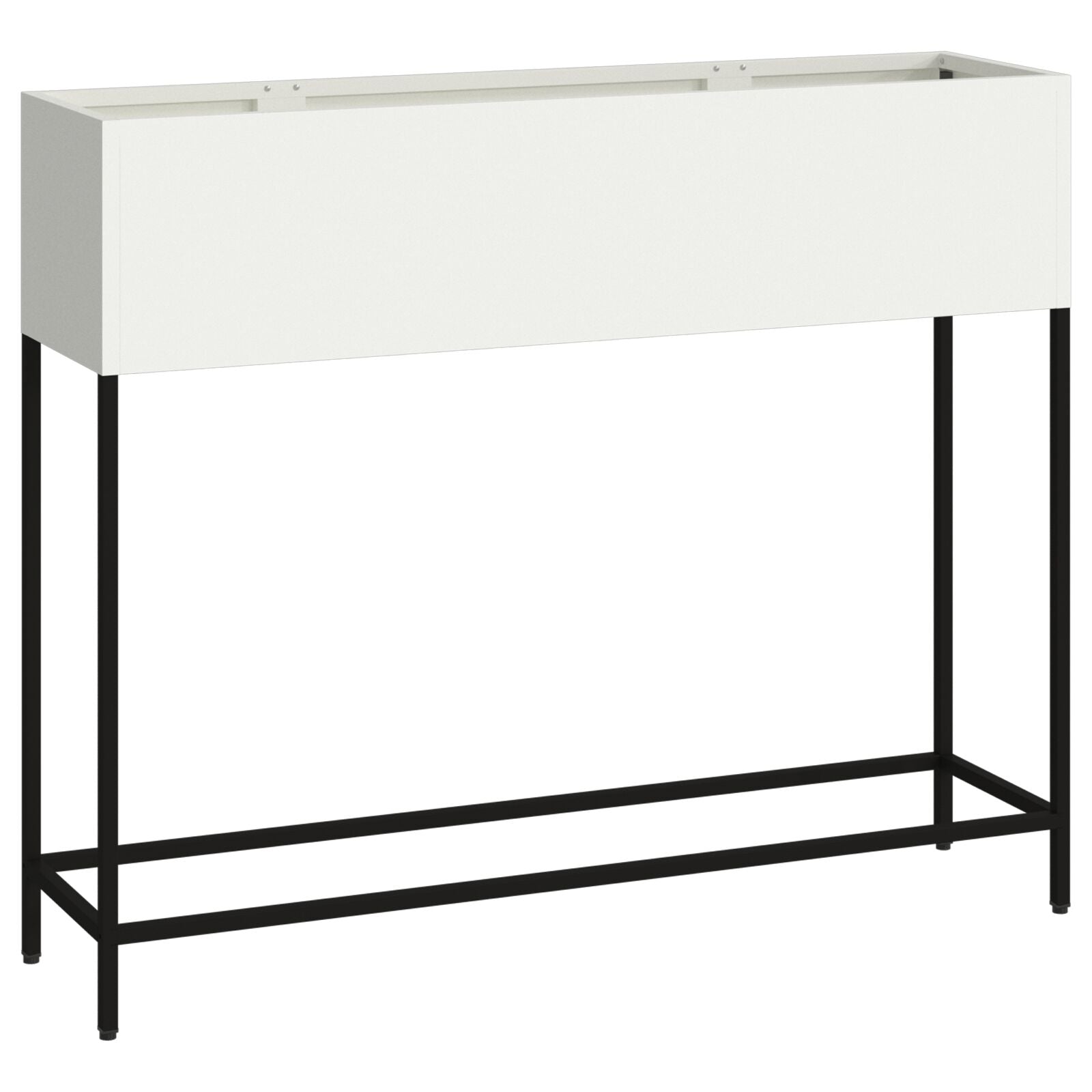 Verhoogde Tuinbed Staal Wit 100 x 26 x 82 cm