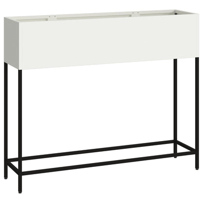 Verhoogde Tuinbed Staal Wit 100 x 26 x 82 cm