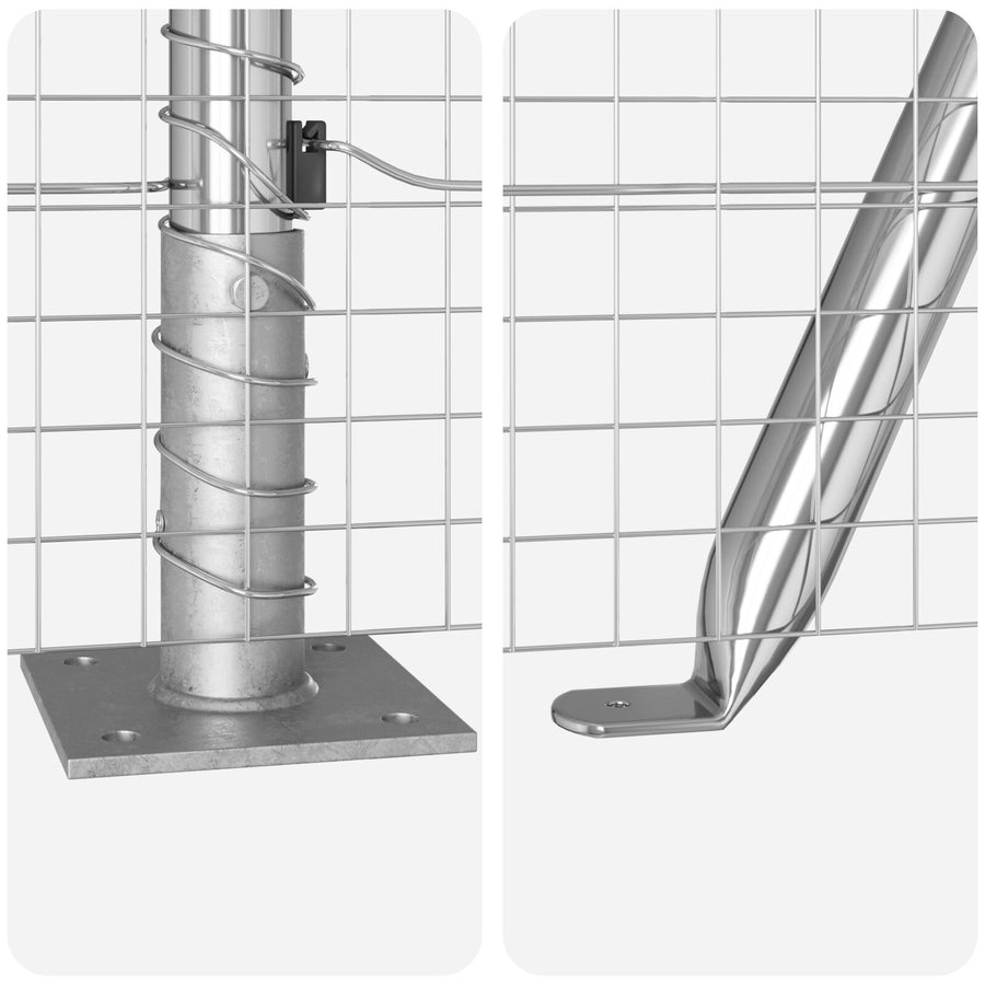Hekpalen Set Set Van 2 Gegalvaniseerd Staal 10 X 0.5 M Hekpaal Gegalvaniseerd Staal