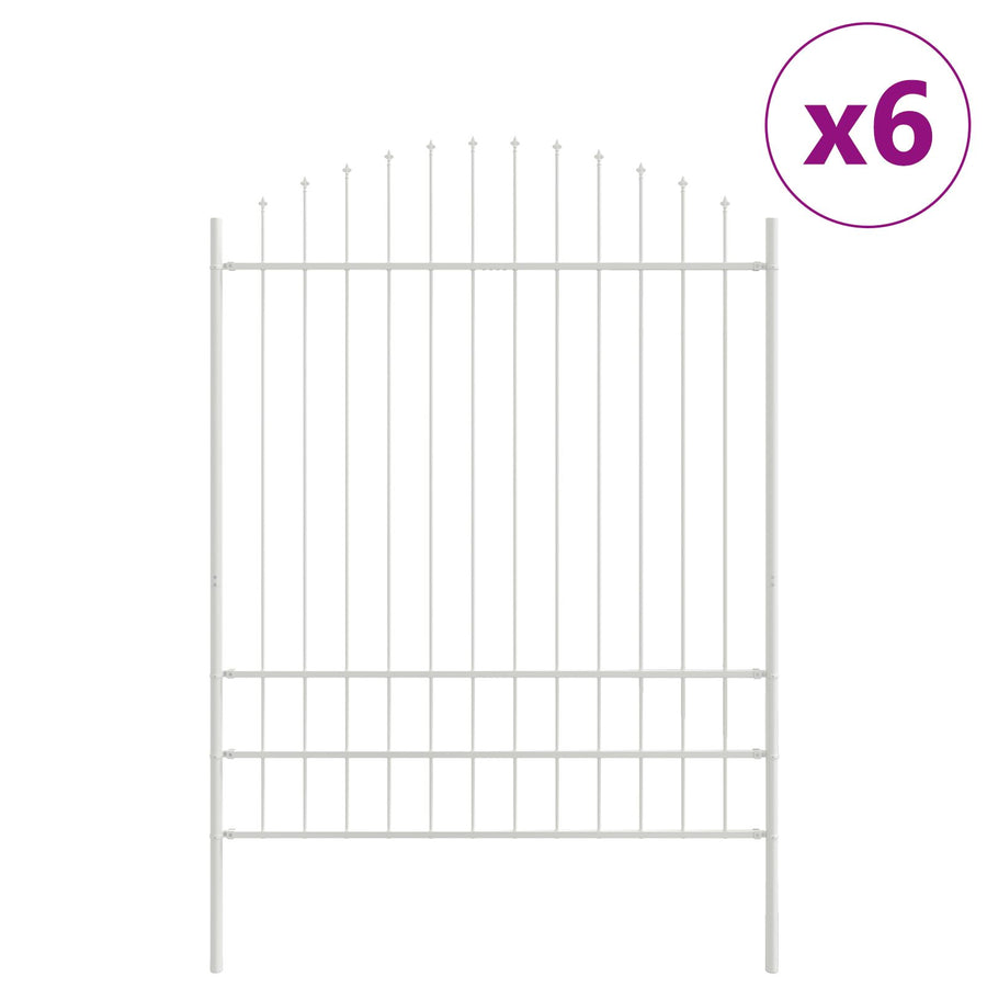 Tuinafstaking Met Hoepeltop 10,2X2 M Staal Wit 10.2 m 175-200 cm