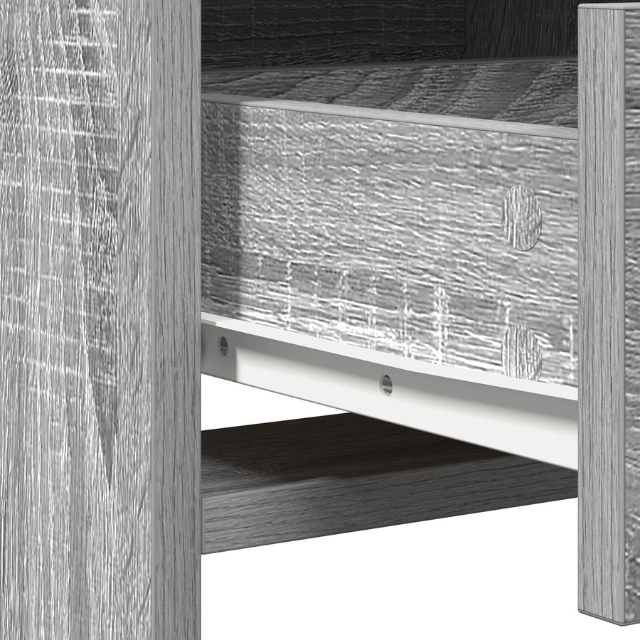 2-Delige Dressingtafel Set Met Led Grijze Sonoma Bewerkt Hout