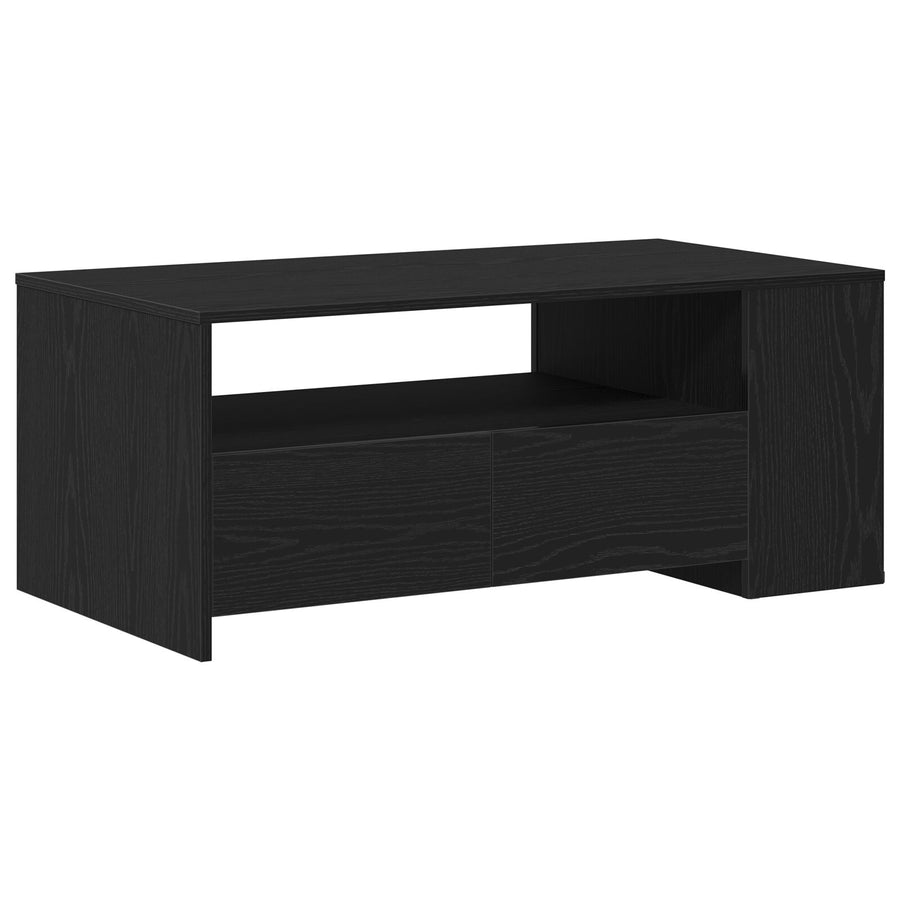 Zwarte Eikenhouten Salontafel 102X55X43.5 Cm Gemaakt Van Engineered Wood