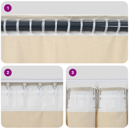 Blackout Gordijnen Met Top Tape 2 Stuks Fluweel Donkerroze 140 x 225 cm met aangenaaid tape