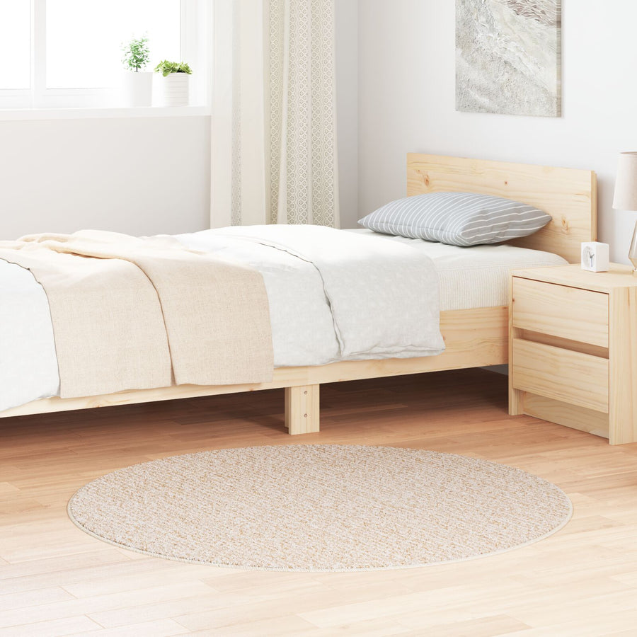 Shaggy Vloerkleed Met Latex Rug Ø120 Cm Crème Ø 120 cm