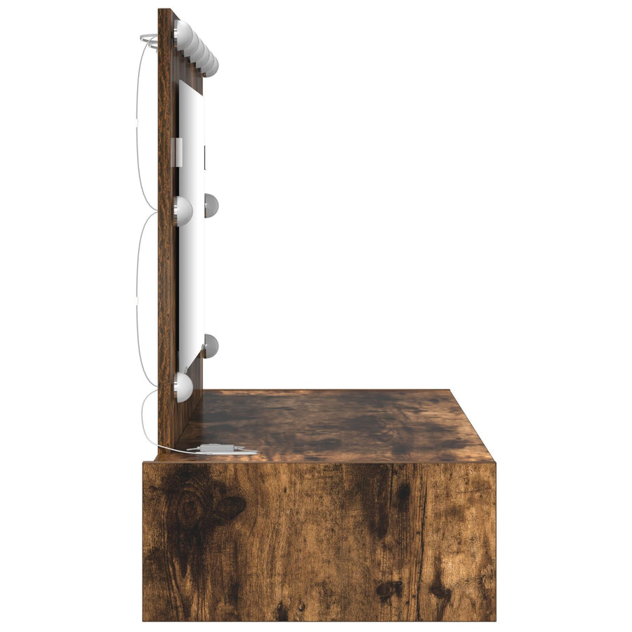 Wandmontage Kaptafel Verlichting In 100 x 40 x 70 cm Gerookte Eiken met LED