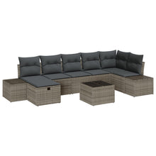 8-Delige Tuin Sofa Set Met Kussens Grijs Poly Rattan