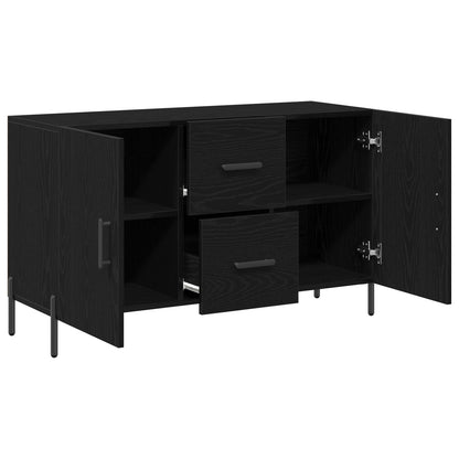 Dressoir Zwart Eiken 100X36X60 Cm Geengineerd Hout