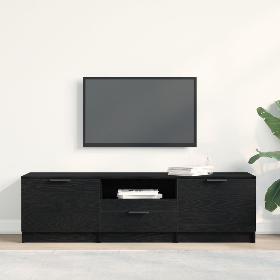 Tv-Kast - Zwart Eiken - 140X35X40 Cm - Gemaakt Van Engineered Wood