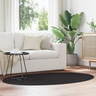 Rugs Oval HUARTE Black 120 x 170 cm 100% Polyester