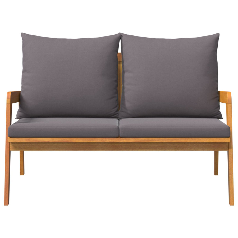 Tuin Met Kussens 115X65X71 Cm Massief Acacia Anthraciet Bank