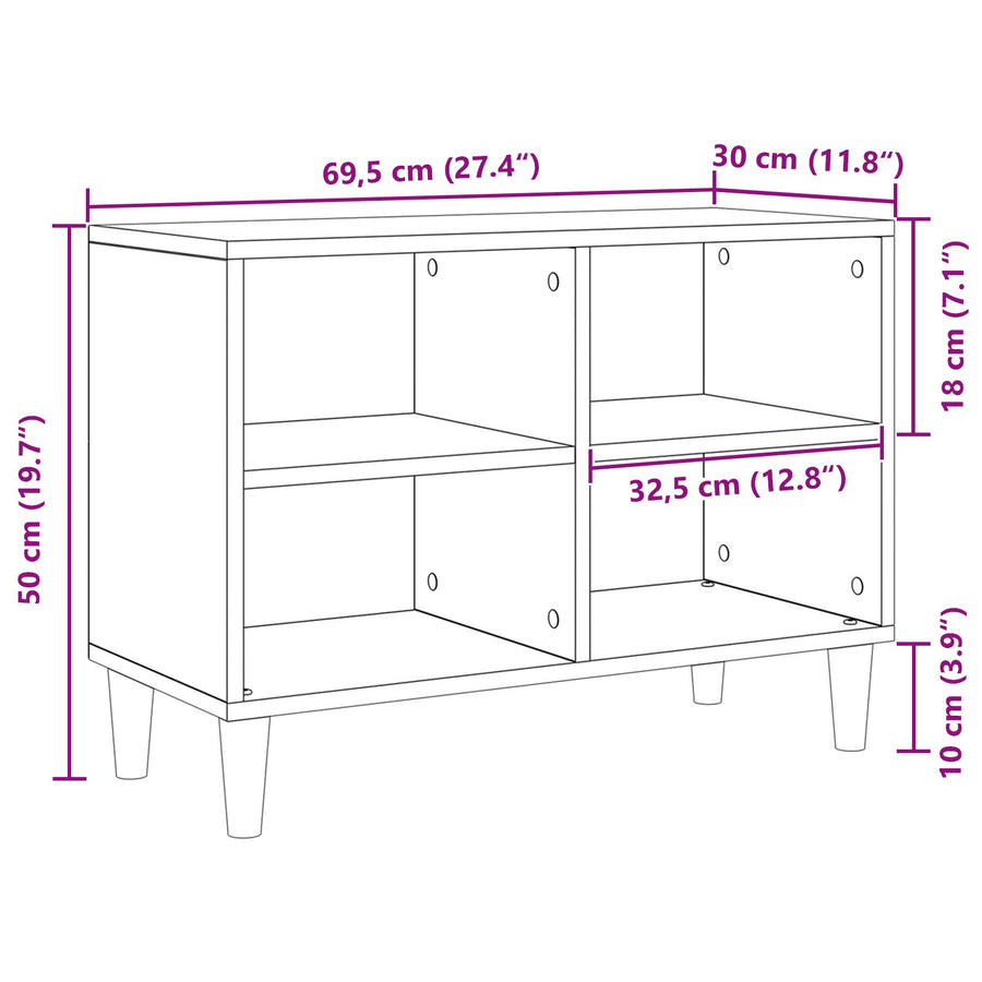Tv Kast 69.5X30X50 Cm Bewerkt Hout 69.5 cm Artisan eiken