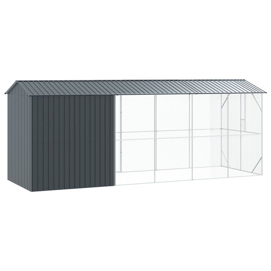 Vogelvolière Met Verlenging Antraciet 210X640X247 Cm Staal