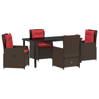 5-Delige Tuin Eetset Bruin Poly Rattan