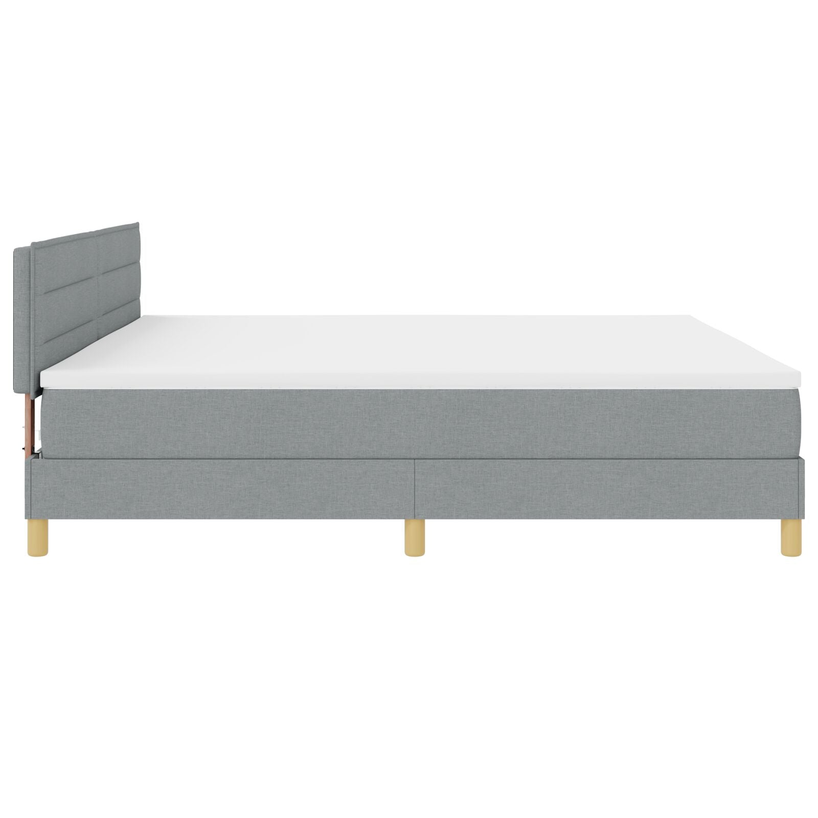 Boxspringbed Met Matras Stof Lichtgrijs 200 x 200 cm Lijnen ontwerp