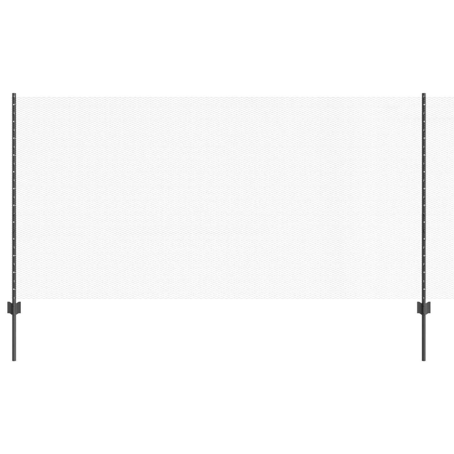 Fence Posts 22 St U-Channel Grijs 120 Cm Staal,  Zeshoekig Fence Grijs 1,2X100 M Staal