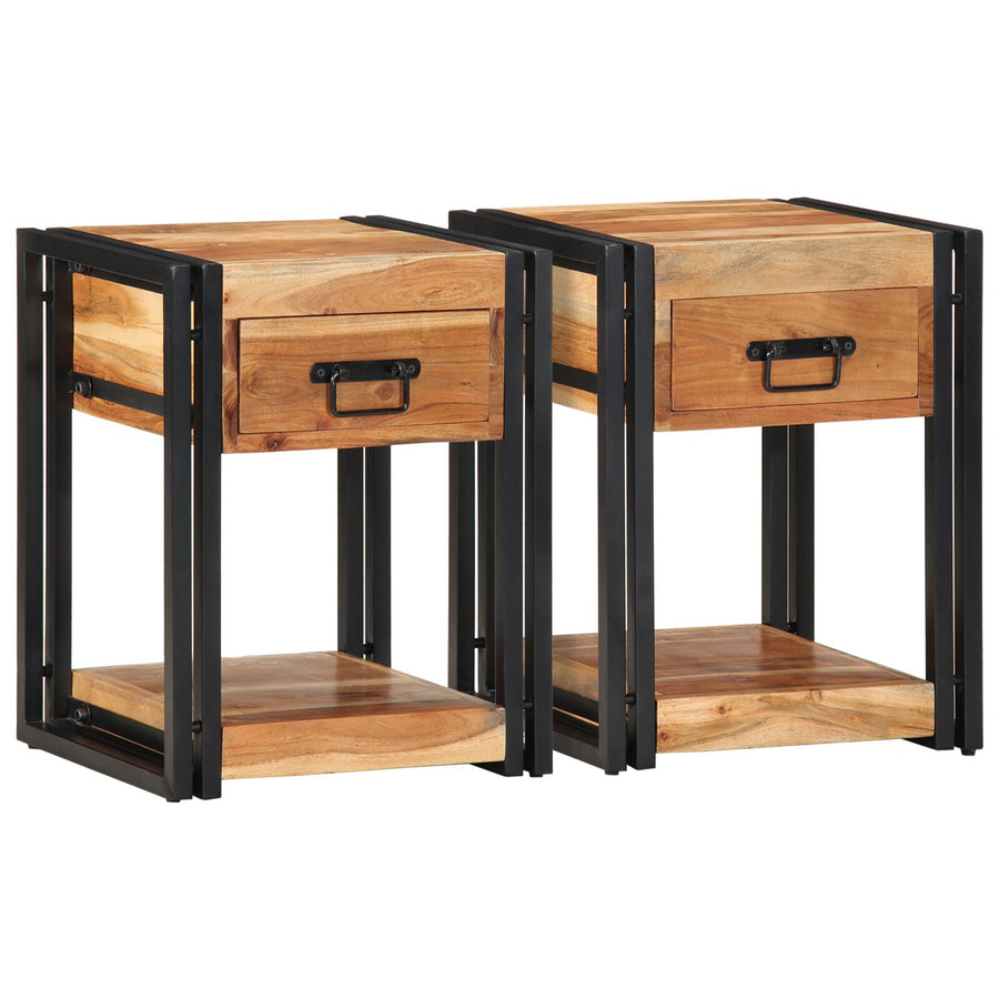 Nachtkasten 2-Pack 40 x 35 x 50 cm Massief acaciahout