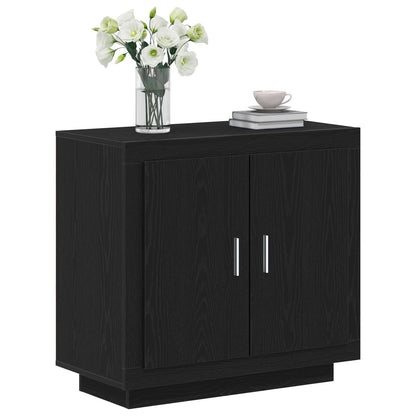 Sideboard 80X40X75 Cm Gelaagd Hout Zwart eiken