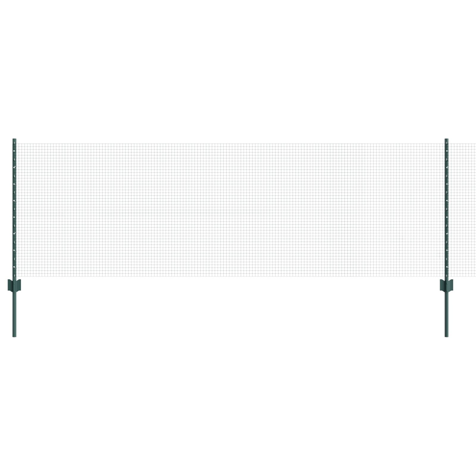 Gelast Draadomheining Met 5 U-Posts Groen 0.8X10 M Staal