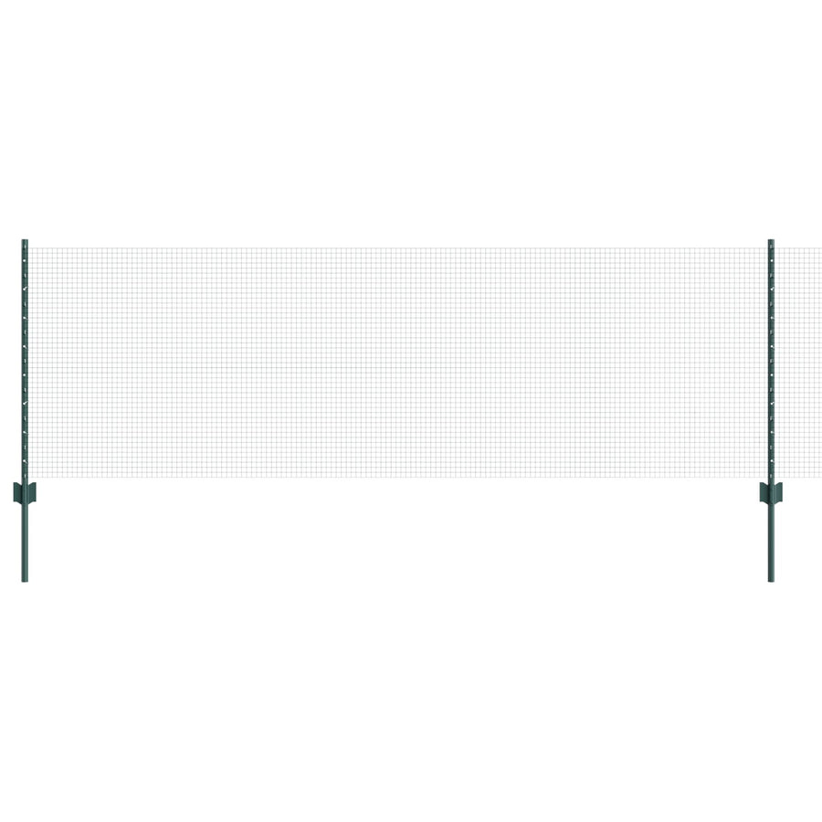 Gelast Draadomheining Met 5 U-Posts Groen 0.8X10 M Staal