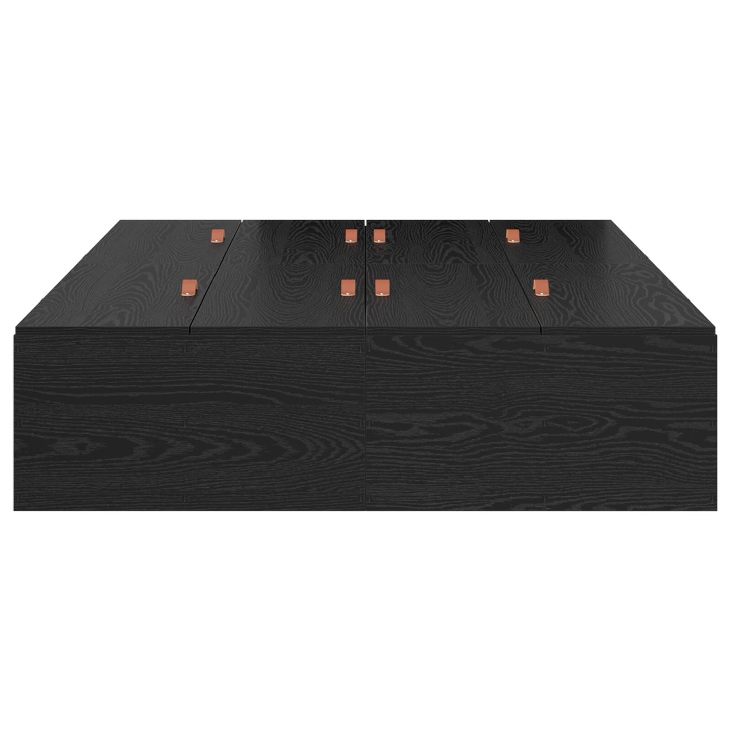 Bed Met Opslag Hout Standaard Tweepersoons Zwart Eiken 120 x 190 cm