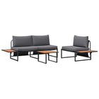 Garden dining set 3 pcs Anthracite Steel